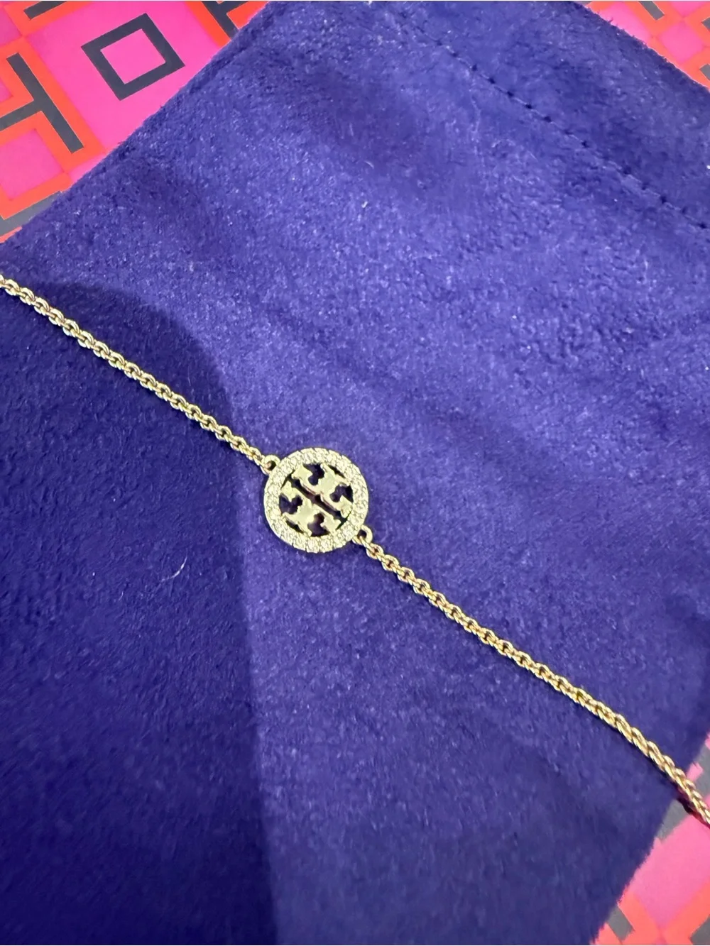 TORY BURCH *NWOT* Miller Pave Delicate Chain Bracelet in Gold